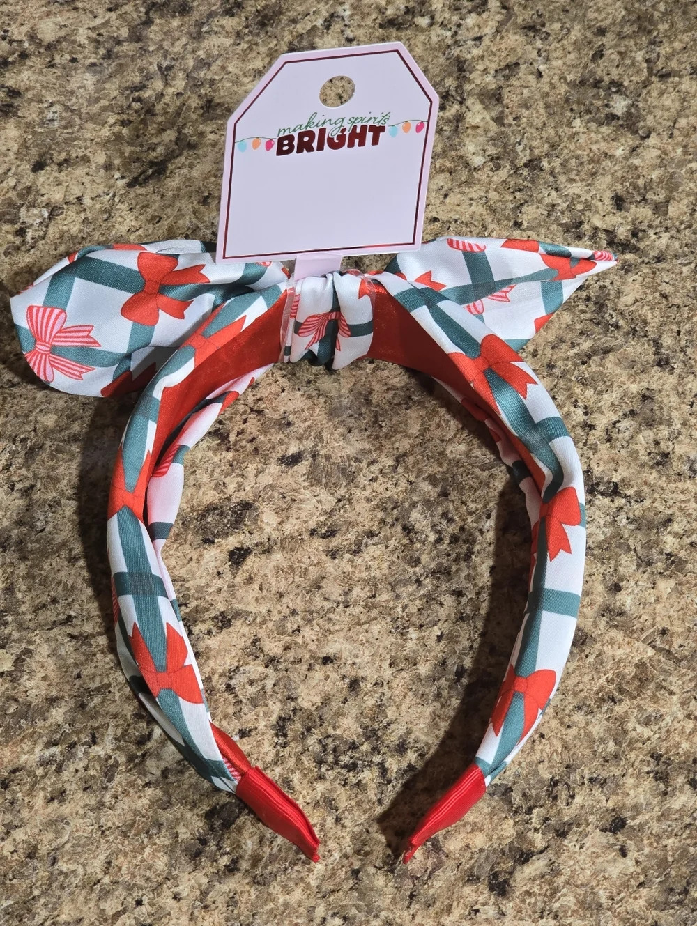 Festive Christmas Plaid Bow Headband
